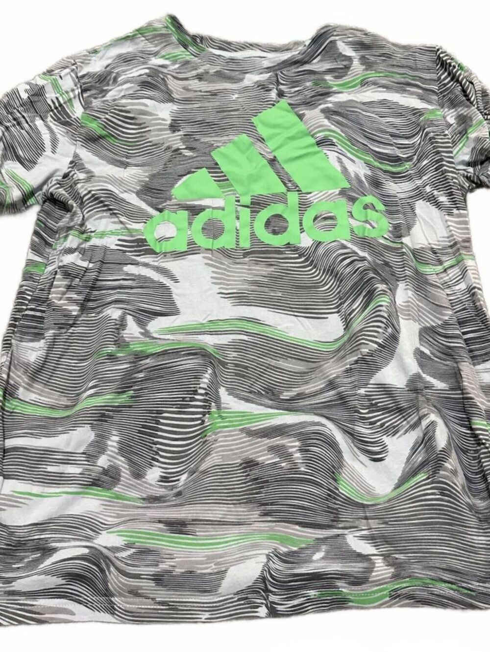 Adidas Active Green Gray T Shirt - Boys XL